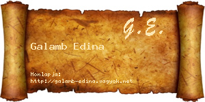 Galamb Edina névjegykártya
